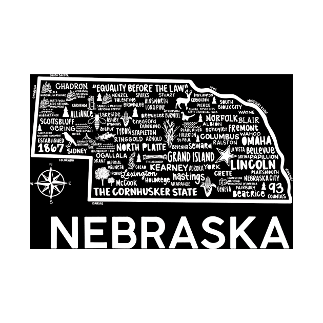 Nebraska Map by fiberandgloss