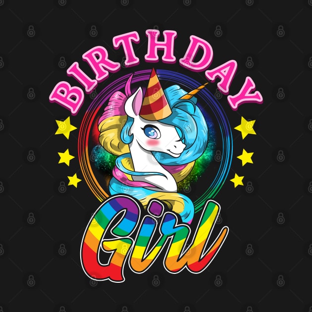 Birthday Girl Cute Unicorn Shirt by KsuAnn