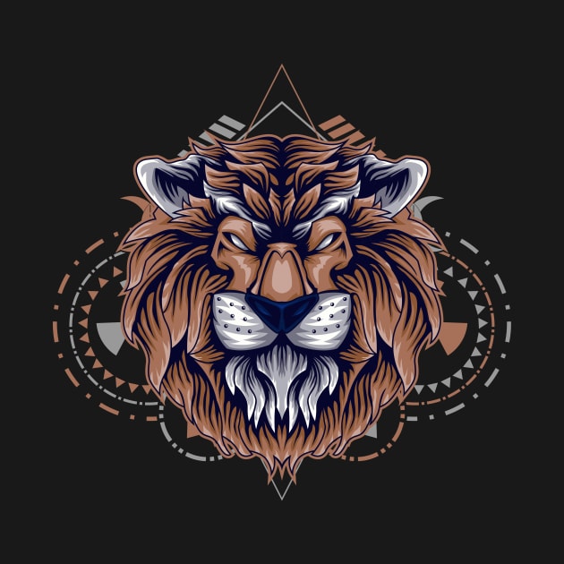 lion head front retro by SHINIGAMII