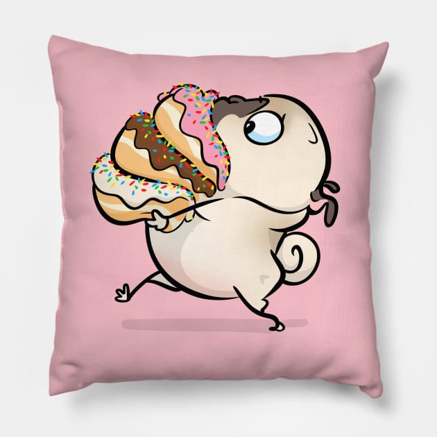 Donut Delivery Pillow by Inkpug