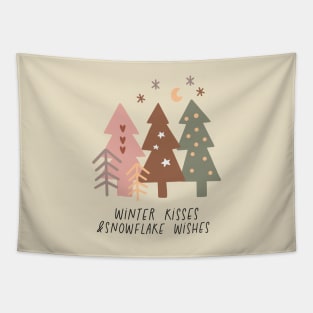 Winter Kisses and Snowflake Wishes - Boho Christmas Tapestry