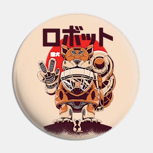 Manga Style Shiba Inu Mech Robot Anime Comic Cartoon Japanese Pin