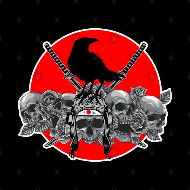 Yatagarasu - The three-legged messenger - Kamikaze  Skulls by Two Tailed Tom