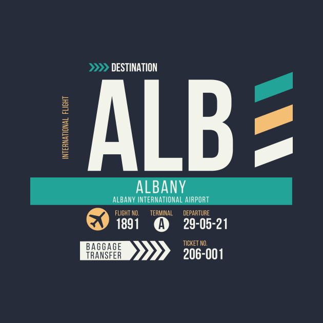 Albany (ALB) Airport Code Baggage Tag by SLAG_Creative