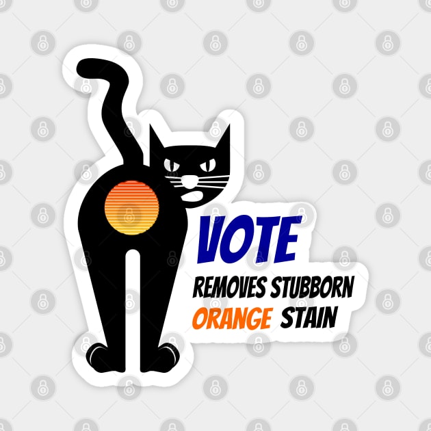 Vintage Cat Vote Removes Stubborn Orange Stain Magnet by coloringiship