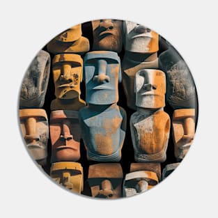 Easter Island Faces Pin