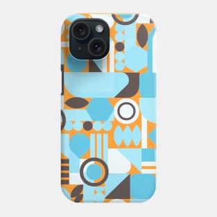 Blue geometric pattern abstract Phone Case