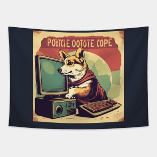 Computer Corgi Tapestry