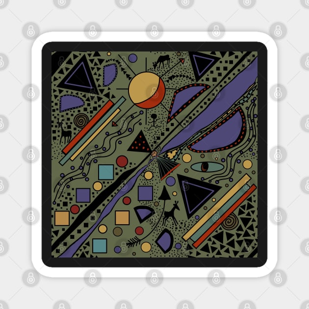 African Memphis Geometric life Magnet by Salzanos