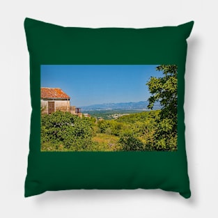 Landscape Near Dobrinj, Krk, Croatia Pillow