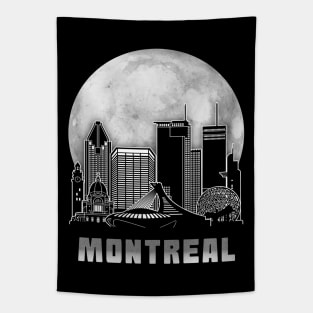 Montreal Canada Skyline Full Moon Tapestry