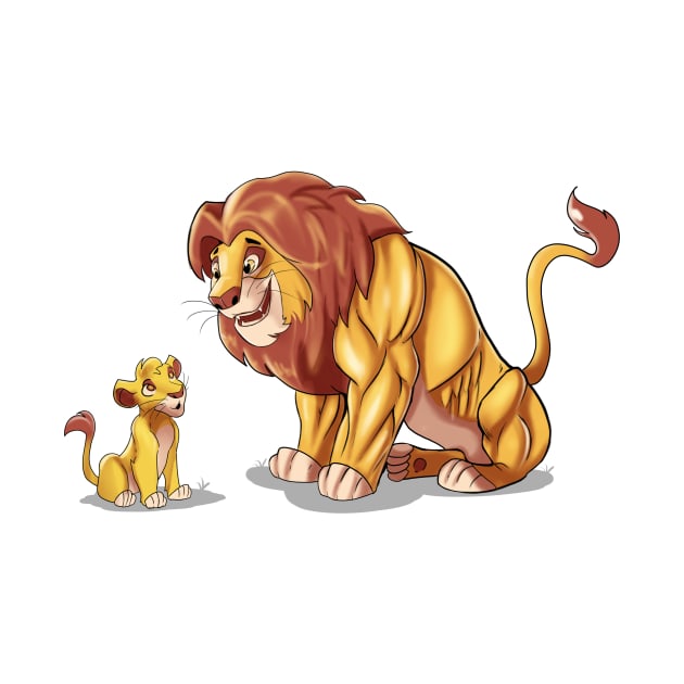 Simba and Mufasa by Jacked Cartoons