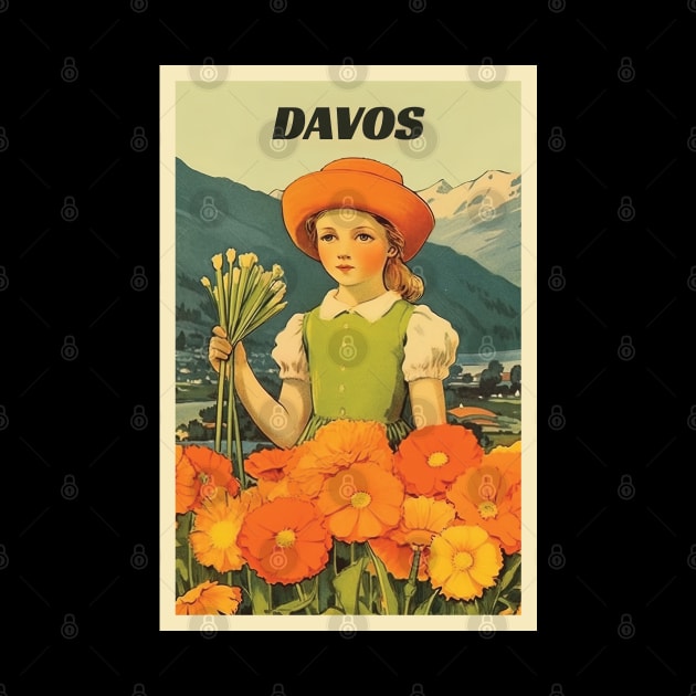 Davos, Switzerland, Travel Poster by BokeeLee