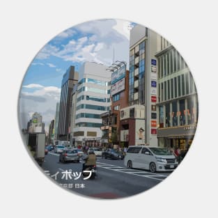 Japanese city pop art - Harajuku Shibuya ward Tokyo Metropolis Japan in Japanese language Pin