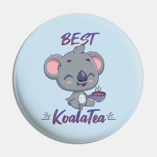 Kawaii KoalaTea pun design Pin