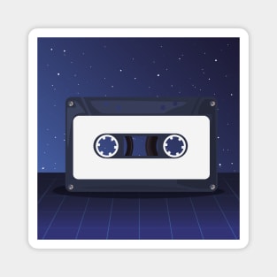 Futuristic Retro Cassette Tape Magnet