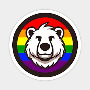 LGBTQ Pride Bear Anthro Furry Rainbow Logo Magnet