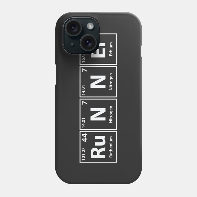 Runner (Ru-N-N-Er) Periodic Elements Spelling Phone Case by cerebrands