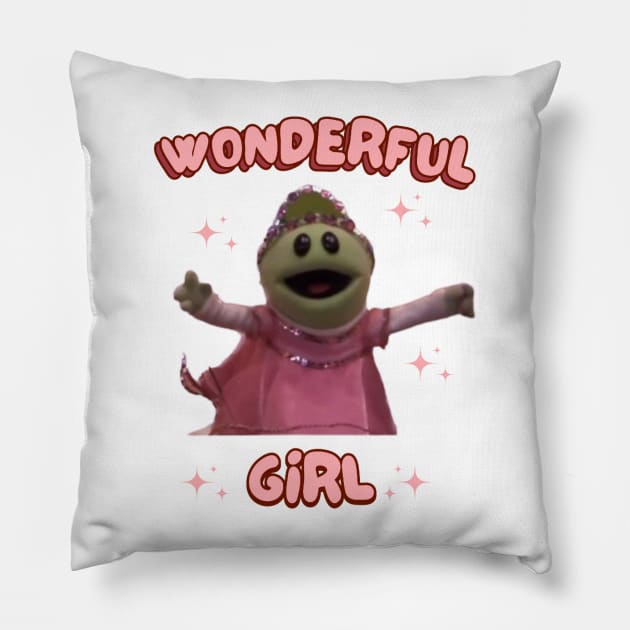 Wonderful Girl Pillow by Steven brown