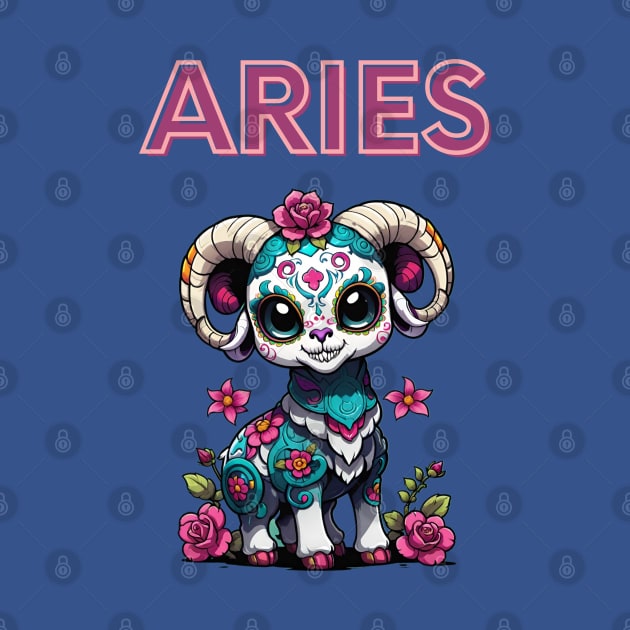 Adorable Sugar Skull Aries by Absinthe Society 