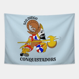 Defunct San Diego Conquistadors ABA Basketball Tapestry