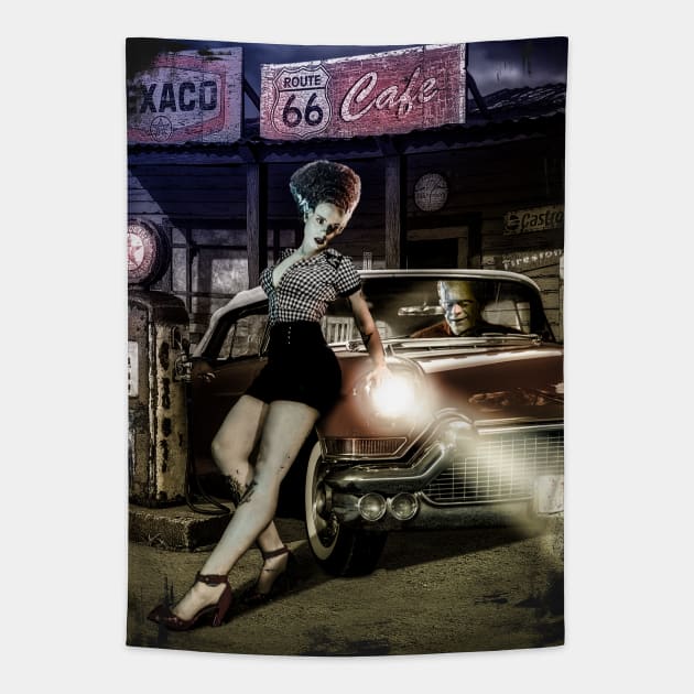 Monster cadillac color Tapestry by doctoralien