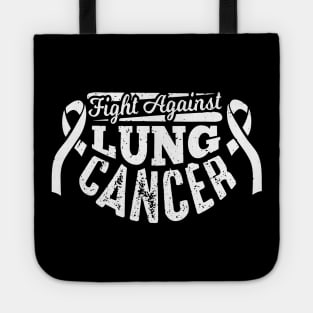 Fight Against Lung Cancer Vintage White Ribbon Gift Tote