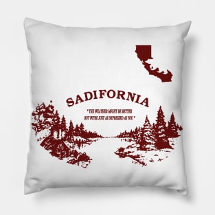 Sadifornia California Flag T-Shirt Socal Norcal Cencal Tee Pillow