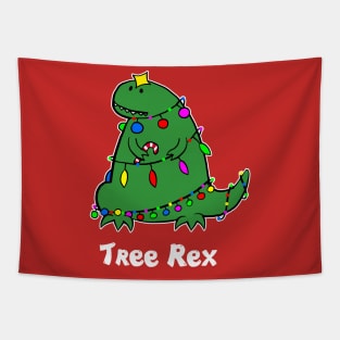 Tree Rex Funny Dinosaur Christmas Holiday Party T-Rex X-Mas Tapestry