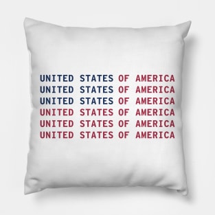 United States of America Flag USA Red White Blue Pillow