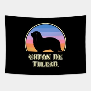 Coton de Tulear Vintage Sunset Dog Tapestry