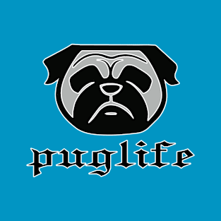 Black pug - Puglife - gray pug - ruff riding - pugsta' - pugs -  pug face - smooshface united - pug life T-Shirt