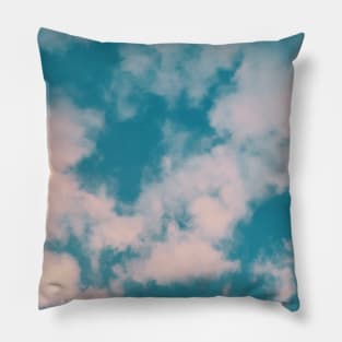 Magic blue sky with white clouds Pillow