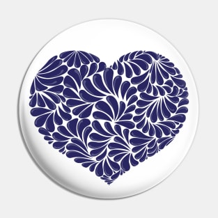 Mexican Talavera Heart Pin