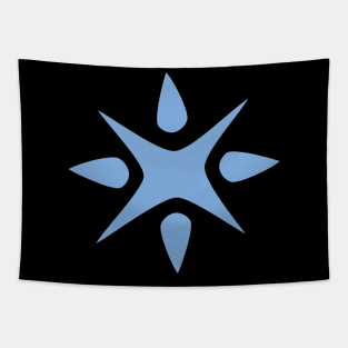 Large Geometric abstract snowflake in light blue Tapestry