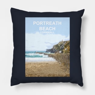 Portreath Cornwall. Cornish gift. Travel poster Pillow