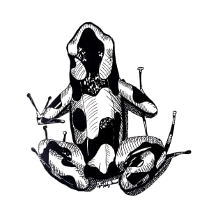 Poison Dart Frog -- Black and White T-Shirt