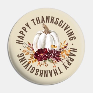 Happy Thanksgiving Simple Basic Fall Rustic Vintage Tee Pin