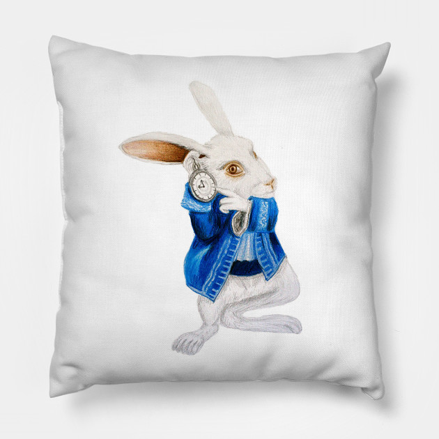 white rabbit pillow