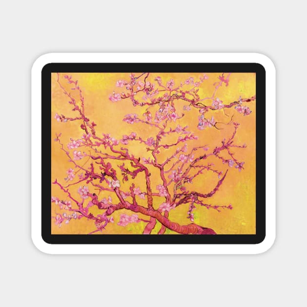 Van gogh almond blossom yellow Magnet by BarcelonaLights