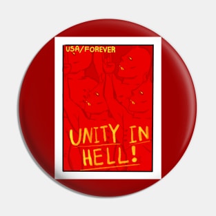 Unity in Hell Postage Stamp Pin