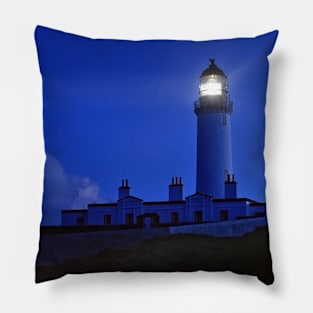 Mull of Galloway Lighthouse light flash at night, Scotland Pillow