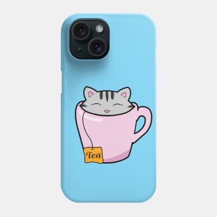 Cute cat in a tea cup Phone Case
