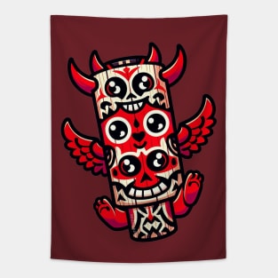 Cartoon Totem Pole Tapestry