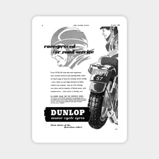 Vintage Dunlop motorbike tyre advert Magnet