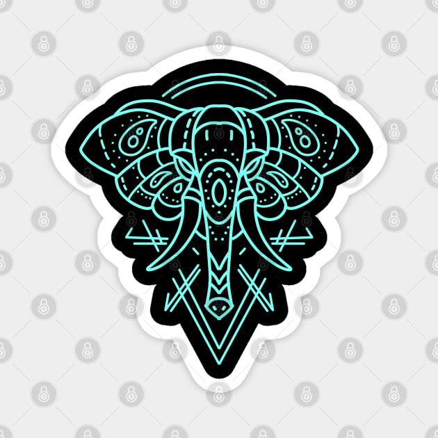 neon elephant Magnet by donipacoceng