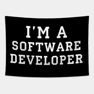 I'm a software developer text | White color Tapestry