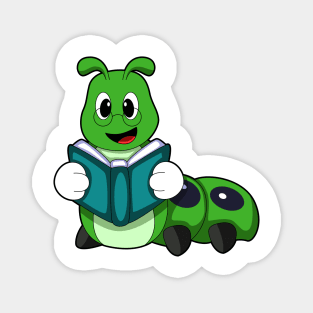 Caterpillar as Student with Book Magnet