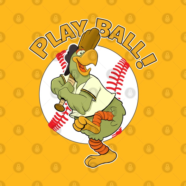 Play Ball! Pirate Baseball Mascot Pirate Parrot by GAMAS Threads