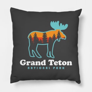 Grand Teton National Park Moose Grand Tetons Mountains Pillow